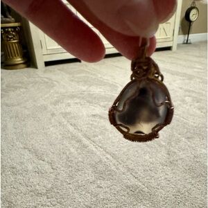 UNIQUE Botswana / Onyx Copper Wrapped Pendant